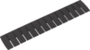 Preview: The image shows a long, black plastic strip. It has several evenly spaced, narrow slits separated by gaps.