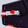 Preview: The image shows a black stapler with red levers. The front has an opening with a spring. The two red levers are movable and indicate how to operate the stapling mechanism.