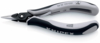 Preview: The image shows a flat round pliers with pointed grippers. The handle is ergonomically designed, black with gray accents. The pliers are suitable for precise work.