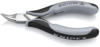 Preview: The image shows a silver pair of pliers with ergonomic, grippy black and gray handles. The pliers have a pointed, curved head, suitable for precise tasks.