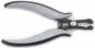 Preview: The image shows a pair of pliers with gray, rubberized handles and a black metallic tip. The pliers have a spring-loaded opening and are suitable for precise gripping.