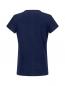 Preview: The image displays a simple, dark blue T-shirt. It features short sleeves and a round neckline. The back is plain, with no print or pattern.