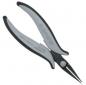 Preview: The image shows a small pair of pliers with long, narrow tips and ergonomically shaped, gray and black handles. It is suitable for precise tasks.