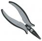 Preview: The image shows scissors with long, narrow blades. The handles are ergonomically designed, gray with a black rubber coating, providing a good grip. Ideal for precision work.