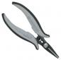 Preview: The image displays a small pair of pliers with long, pointed jaws. The handles are gray and black, ergonomically shaped for better grip. It looks sturdy and precise.