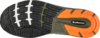 Preview: The image shows the underside of a shoe. It features a complex pattern with deep grooves for good grip. Colors: Black, Gray, Orange, and some white elements.