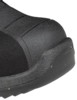 Preview: The image shows the front of a black safety shoe. The shoe has a rugged, textured sole and a reinforced toe cap for added protection.