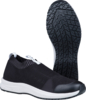 Preview: The image shows a sporty, black shoe without laces. It features a breathable upper and a sturdy, non-slip sole with a modern tread.