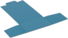 Preview: The image shows a flat, blue cardboard box in an unfolded state. It has notches on the sides and top for easy folding. The surface is smooth and monochromatic.