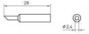 Preview: The image shows a technical drawing of a tool. It has a length of 28 mm, with a slanted cutting edge and a diameter of 2.4 mm at one end.