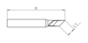 Preview: The image displays a technical drawing of a tool. It features a straight, wide edge and an angled tip. Dimensions are provided: 18 mm wide, 2.5 mm height.