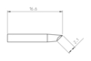 Preview: The image shows a technical drawing of an object with a length of 16.6 mm and an angle of inclination. At one end, there is a tapered edge measuring 2.1 mm.