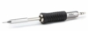 Preview: The image shows a screwdriver with an ergonomic, rubberized black-striped handle. The metal tip is shiny and narrow, the handle has a silver surface.