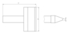 Preview: The image displays a technical drawing of a component. It has a cylindrical shape with a shorter, tapered end. Dimensions are provided: 27 mm and 20 mm high.