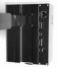 Preview: The image shows the back of a device with several connection ports: Ethernet, USB (for storage and PC), DisplayPort, and power supply. The surface is black and metallic.