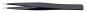 Preview: The image shows a black tweezer with narrow, pointed tips. It is straight, without any special decorations, and has a matte finish. Ideal for gripping small objects.