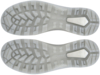 Preview: The image shows the undersides of a sports shoe. They are gray and feature a textured pattern with waves and grooves, which provides better grip and flexibility.