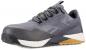 Preview: The shoe is a sporty training shoe in shades of gray. It has a breathable, textured upper, flat laces, and a sturdy, grippy sole. The heel is slightly elevated.