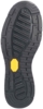 Preview: The image shows the sole of a shoe. It is made of black rubber and has a ridged pattern with deep profiling. In the center, there is a yellow emblem in the shape of a hexagon.