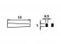 Preview: The image shows a sketched edge with a length of 12 units that narrows towards the tip. On the right, there are two rectangles, 0.5 and 1 unit high, arranged thematically.