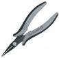 Preview: The image shows a pair of pliers with long, pointed jaws. The handle is ergonomically shaped and features a gray and black color scheme. It is suitable for precise tasks.