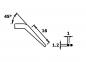 Preview: The image shows a technical drawing of an angled part. It has a 45° angle, a length of 16 units, and additional dimensions of 1, 1.2, and a round part.