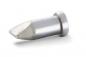 Preview: The image shows a metal pin with a pointed, angled front and a flat, round head. It is silver-colored and has a smooth surface that reflects light.