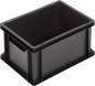 Preview: The image shows a rectangular, black plastic box without a lid. It has two handles on the longer sides and is sturdily built, ideal for storing items.