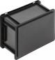 Preview: The image displays a rectangular, black plastic container. The container has smooth walls, a simple shape, and no lid, making it practical for various storage solutions.