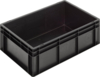 Preview: It is a rectangular, transparent black plastic box. It has straight walls, an open top edge, and a flat base. The box is functional for storage or transportation.