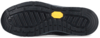 Preview: The image shows the underside of a shoe with a coarse-textured, black rubber sole pattern. In the center, there is a yellow, hexagonal logo. The sole provides good traction.