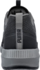 Preview: The image shows the rear view of a black athletic shoe with gray details. It features a padded tongue, a textured upper, and a non-slip sole. The brand name "PUMA" is visible.