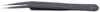 Preview: The image shows a black, pointed tweezer made of stainless, antimagnetic steel. It has two fine gripping surfaces and a smooth finish.