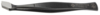 Preview: The image shows a black tweezer with a flat, wide tip and a ridged handle. It is slim and slightly curved, which makes handling easier.