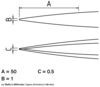 Preview: The image displays a technical drawing with lines and dimensions. At the top are two parallel lines labeled "A" and "B". Below, the lines taper and indicate "C". Next to it are measurements in millimeters.