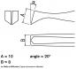 Preview: The image displays technical drawings of a tool with two illustrated views. Measurements (A=10 mm, B=8 mm) and an angle of 20° are indicated below.