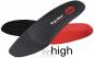 Preview: The image displays three shoe inserts: a black one, a red one, and one that resembles a high-arch support. The inserts vary in height and feature a logo on the black insert.