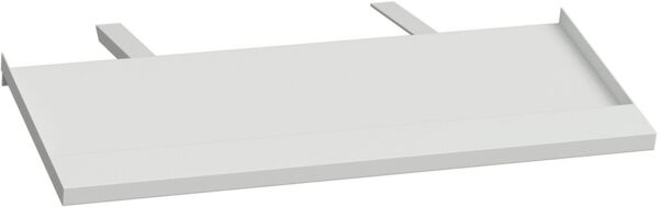 The image shows a flat, rectangular plate in light gray. On two opposite sides, there are small, rectangular brackets for mounting.