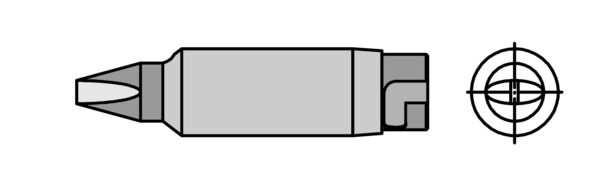 Das Bild zeigt einen grauen Bleistift mit einer spitzen Mine. Neben dem Bleistift ist ein Fadenkreuz-Symbol dargestellt, das typischerweise zur Zielgenauigkeit verwendet wird.