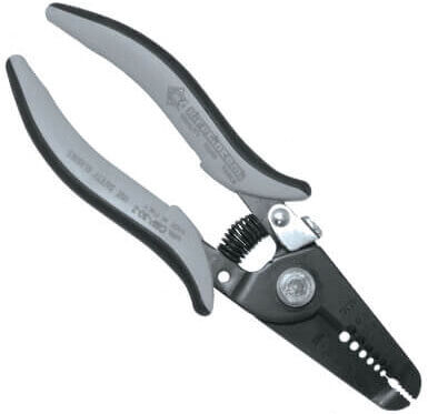 The image shows a garden or plant pliers with two long, curved handles. The pliers have a metal clip with a spring and a sharp edge for cutting branches or stems.