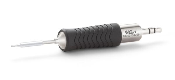 The image shows a screwdriver with a rubberized, non-slip grip. The tip is narrow and metallic, ideal for precise work. It is a tool for small screws.