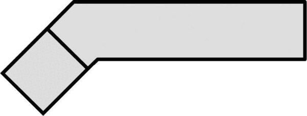 The image shows a gray, L-shaped figure with an angled corner on the left side. The contours are black and clearly visible.