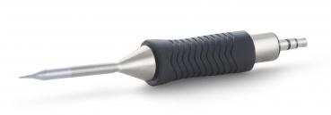 The image shows a tool that has a sharp metal tip on one end. The handle is non-slip, black with embossed lines, and it ends in a narrow connection.