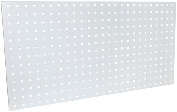 The image shows a rectangular board with many small, evenly distributed square holes. The base color is light, and the holes are white. It appears modern and simple.