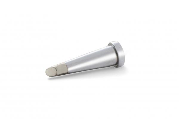 The image shows a conical metal pin with a rounded tip. It has a flat, wide head and a smooth, silver surface.