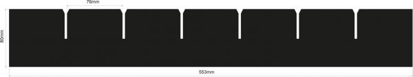 The image shows a dark area with uniform notches or recesses at regular intervals. The terms "Lengths" and "Widths" are labeled at the top.