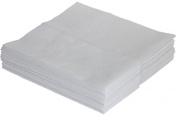 The image shows a stackable pile of white paper towels. They are smooth, wrinkly, and evenly arranged, making them easy to remove.