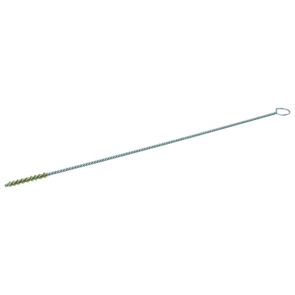 The image shows a long, thin metal rod with a spiral end and a loop at the other end. It appears sturdy and could be used for securing or screwing into the ground.