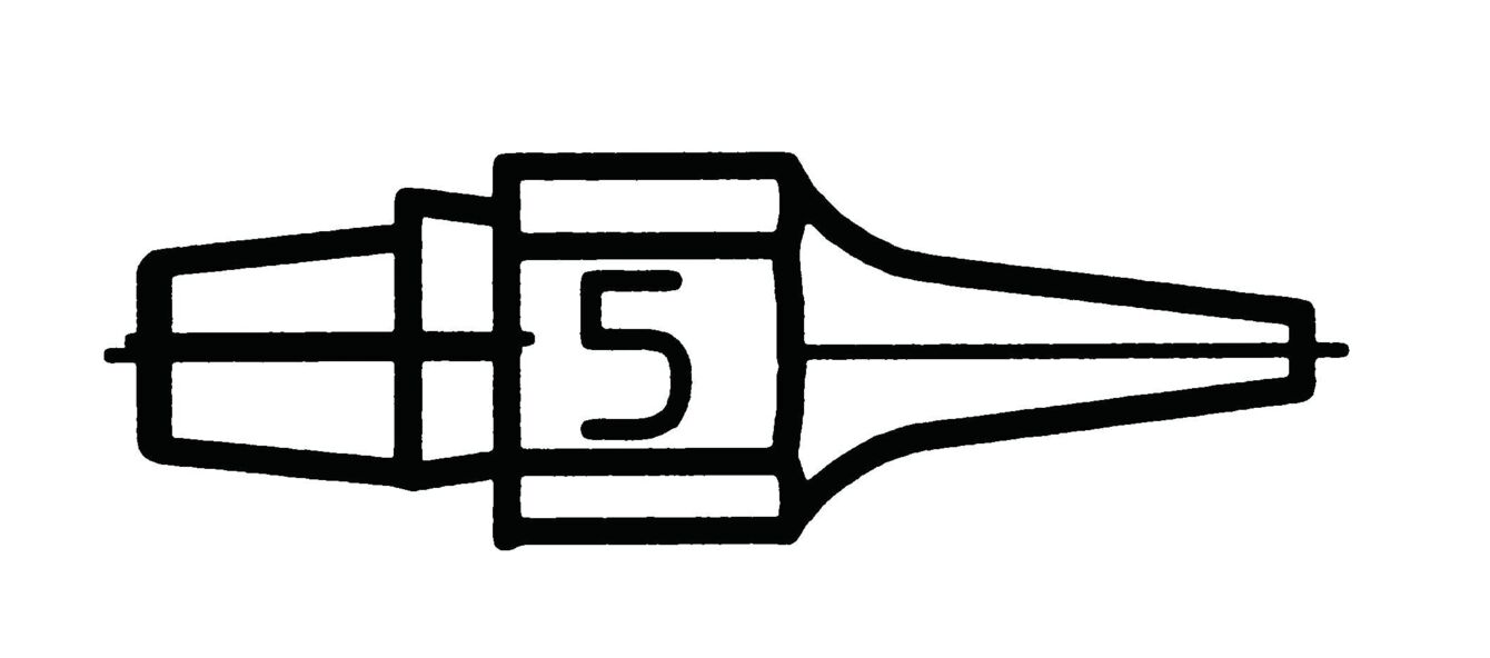 The image shows a sketch of a tip attachment for a specific writing pen, which is numbered 5. The shape is elongated with a pointed end.