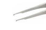 Preview: The image shows a metallic tweezer with long, narrow tips. The ends are slightly curved and have a flat edge, ideal for grasping small objects.